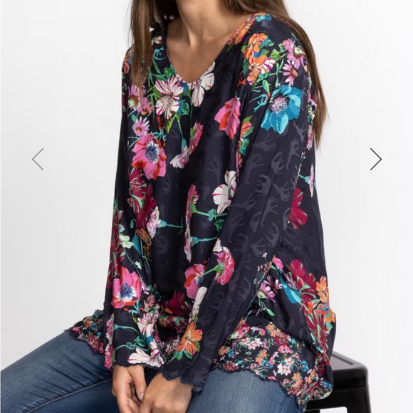 JOHNNY WAS OASIS TANDIS BLOUSE Top Multicolor Size Large - Picture 4 of 10